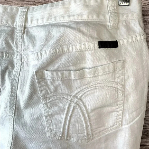 Liz Claiborne Jeans Boyfriend Fit Straight Crop Cuffed Size 10 White Mid Rise - Picture 10 of 16